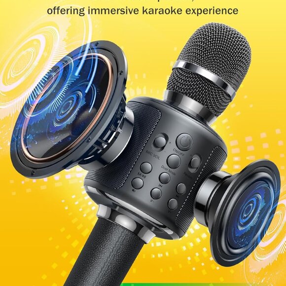 Wireless Bluetooth Karaoke Microphone, Built-in Loud Speaker , Singing, SILVER - Picture 5 of 8